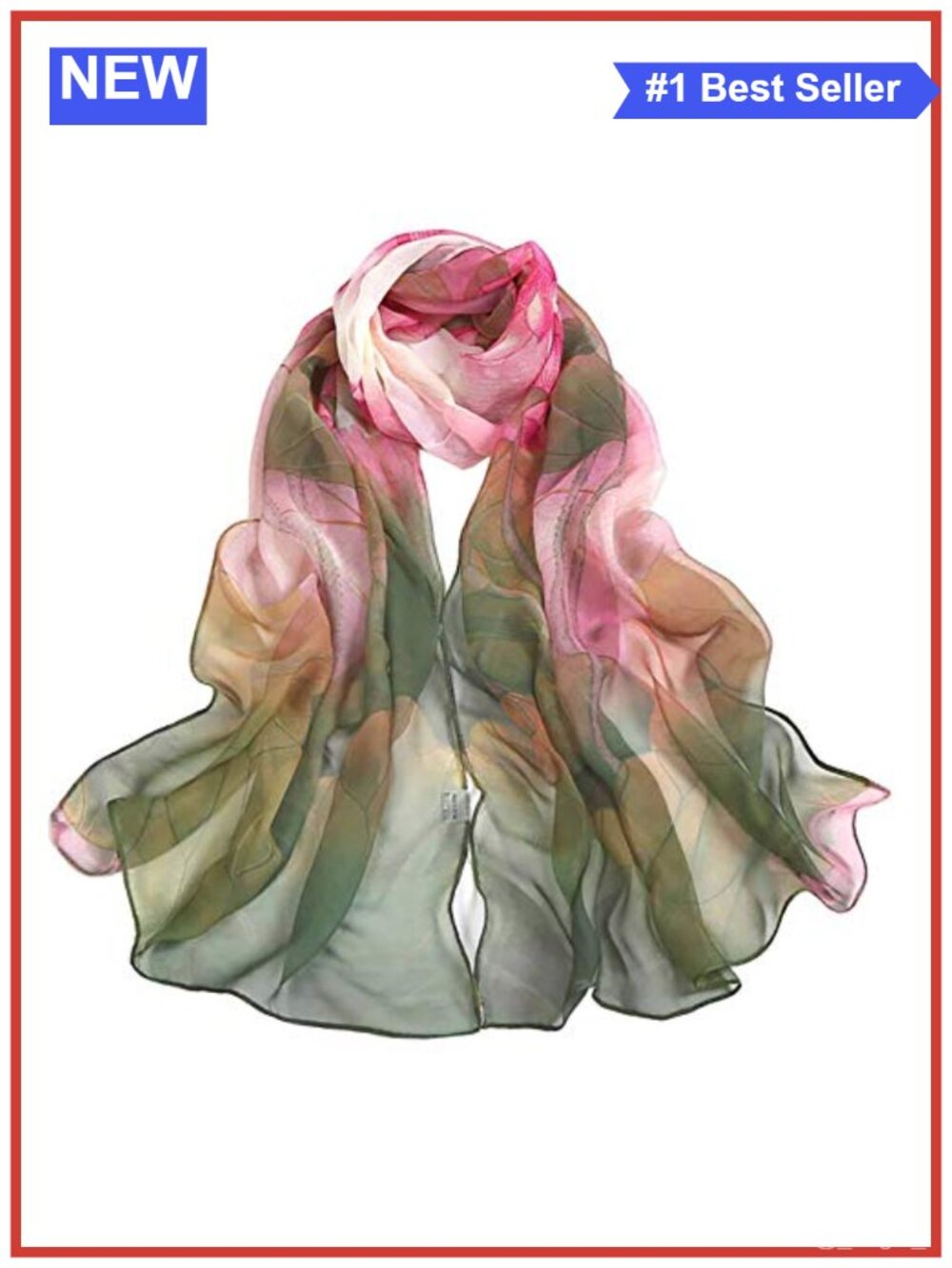 Floral Print Lightweight Polyester Scarf Shawl Wrap for Women